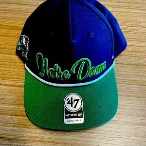 Retro 80s Style Notre Dame SnapBack with Rope Brim Decoration
